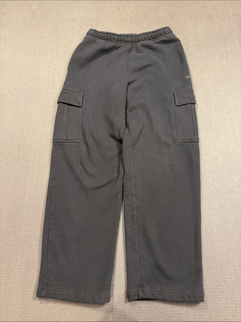 TNA Sweatfleece‎ Pants Small Black Cozy Fleece Mega Fit Cargo Pockets Joggers